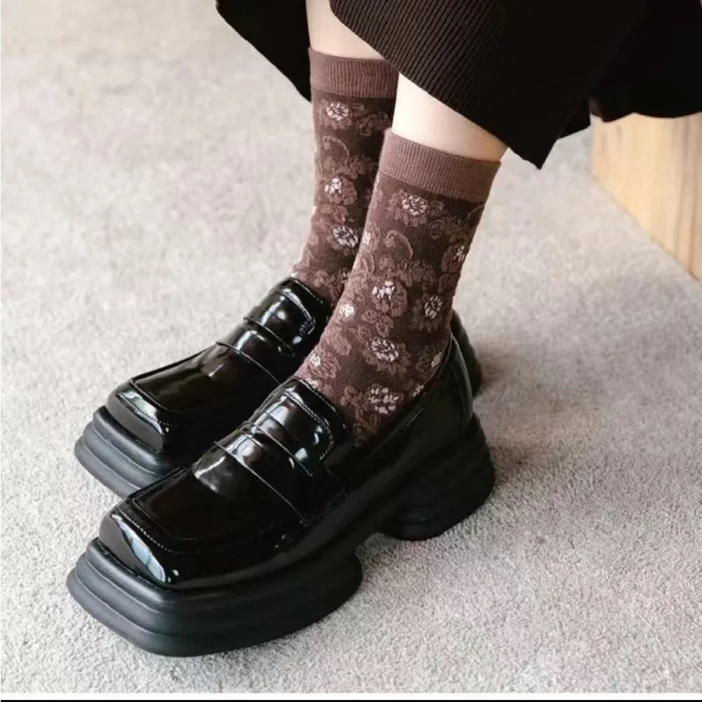 Women’s Ethnic Floral Tube Socks 5 Pairs